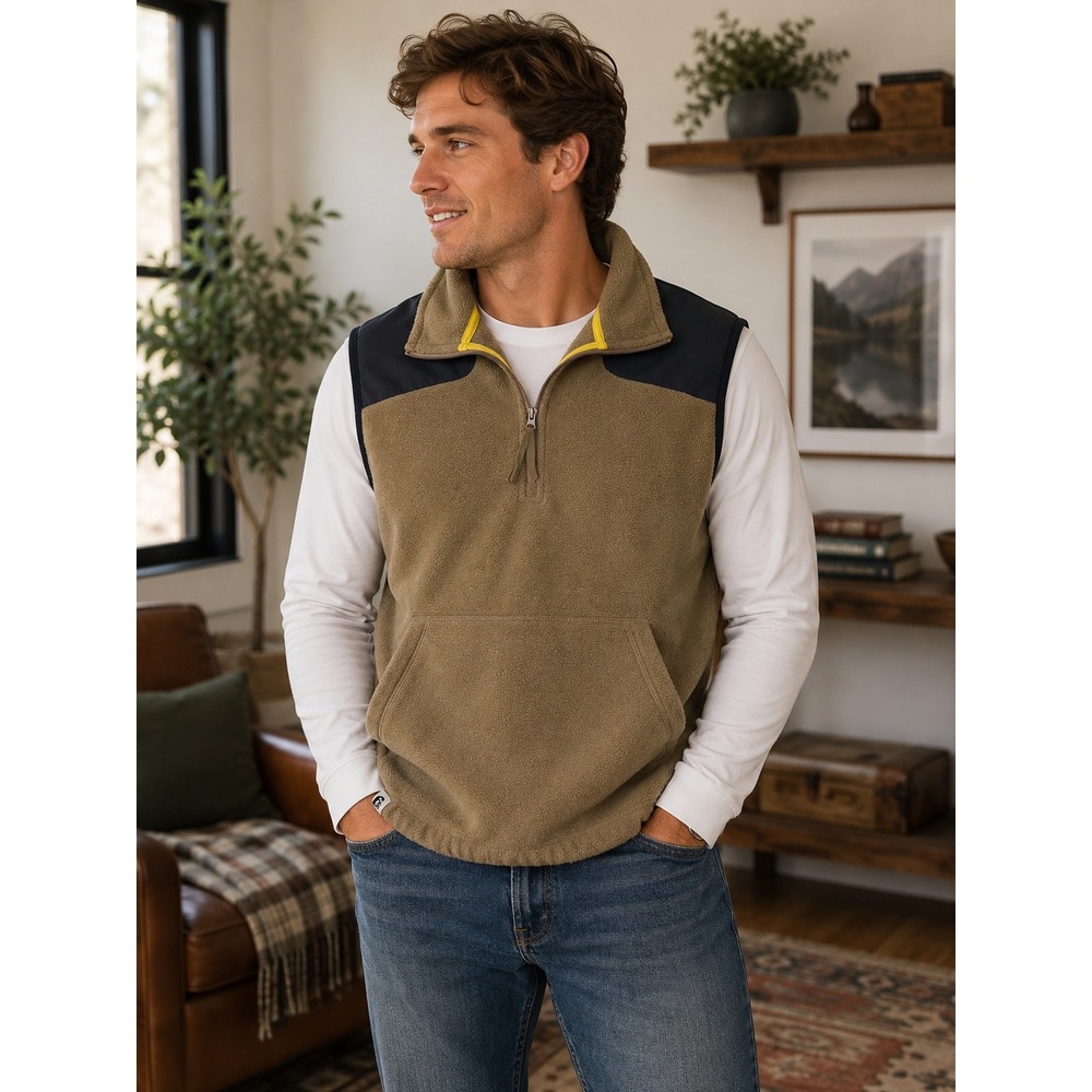 Fielder Bonobos Vest Mens Small Brown Fleece Gorpcore Outdoor